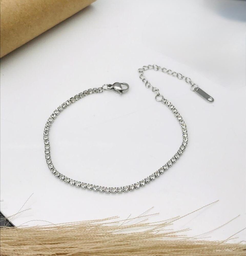 Clear Oval Tennis Bracelet